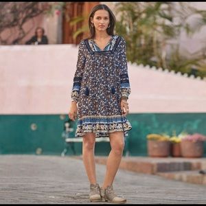 Sundance Simona Dress XL Navy Blue Flirol boho